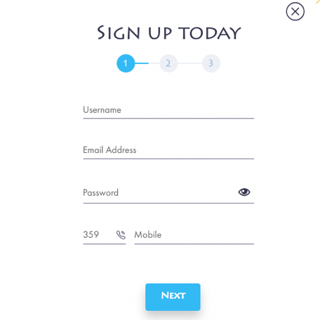 Casino gods step 2 - sign up