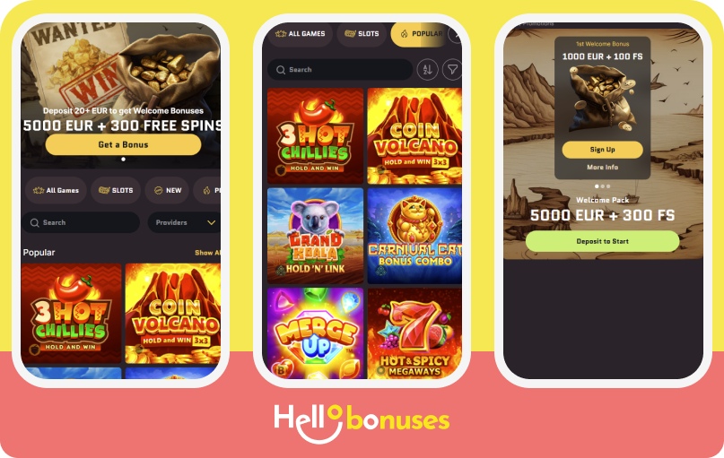 WantedWin casino mobile