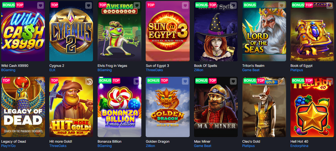 Monixbet casino games