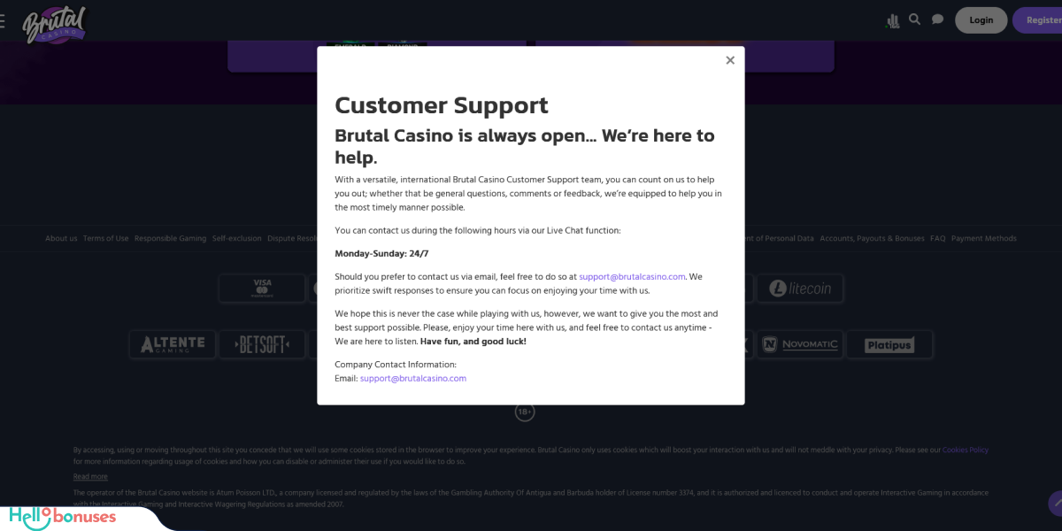 Brutal Casino Support