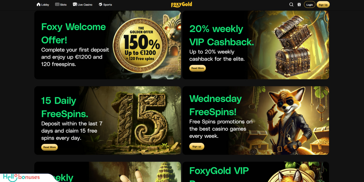 FoxyGold Casino Bonuses