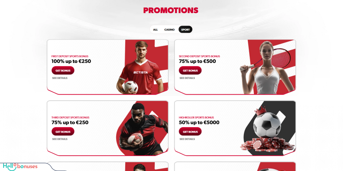 Betista Casino Bonuses