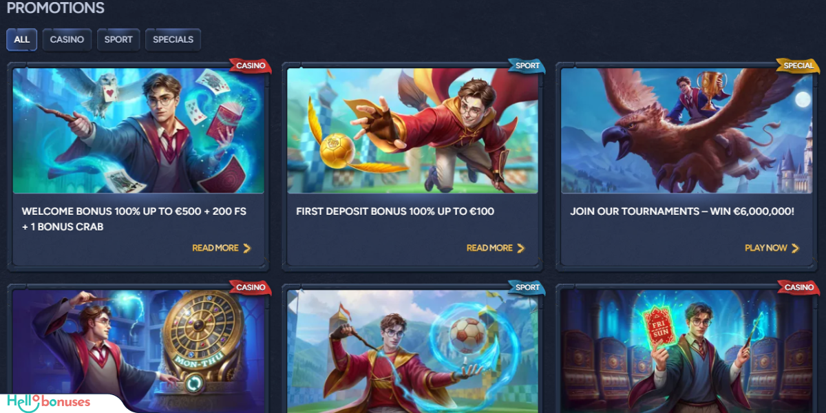 Betwarts Casino Bonuses