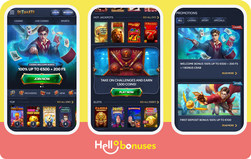 Betwarts Casino mobile