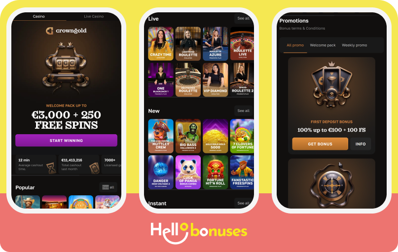 CrownGold Casino mobile