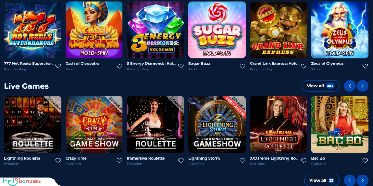GodOfCoins Casino Games