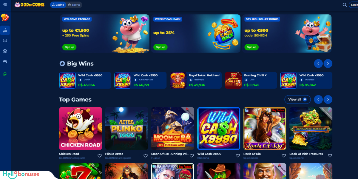 GodOfCoins Casino Review