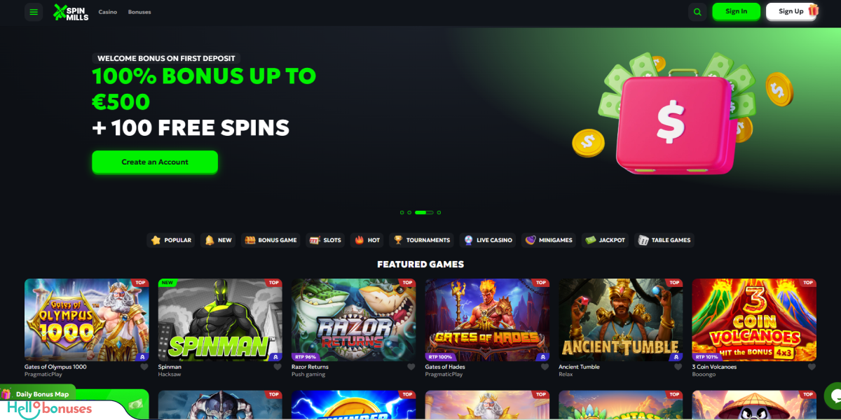 SpinMills Casino Recensie
