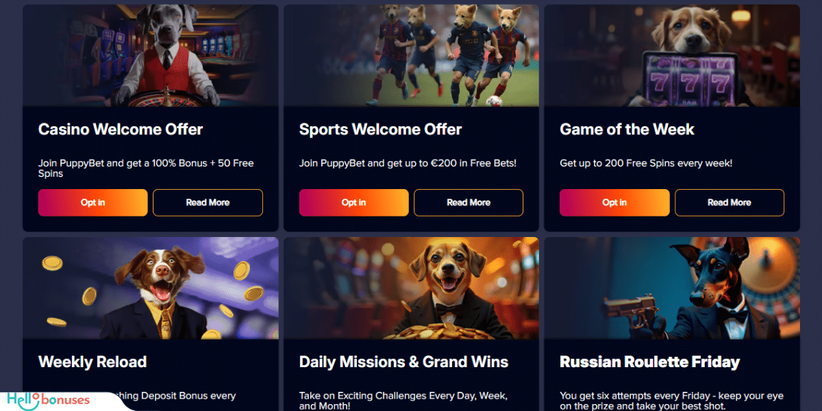 PuppyBet Casino Bonuses