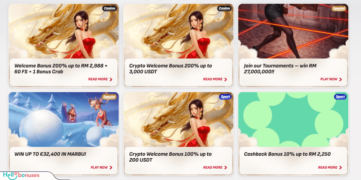 Longfu88 Casino Bonuses