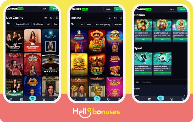 Zonder Cruks Casino mobile