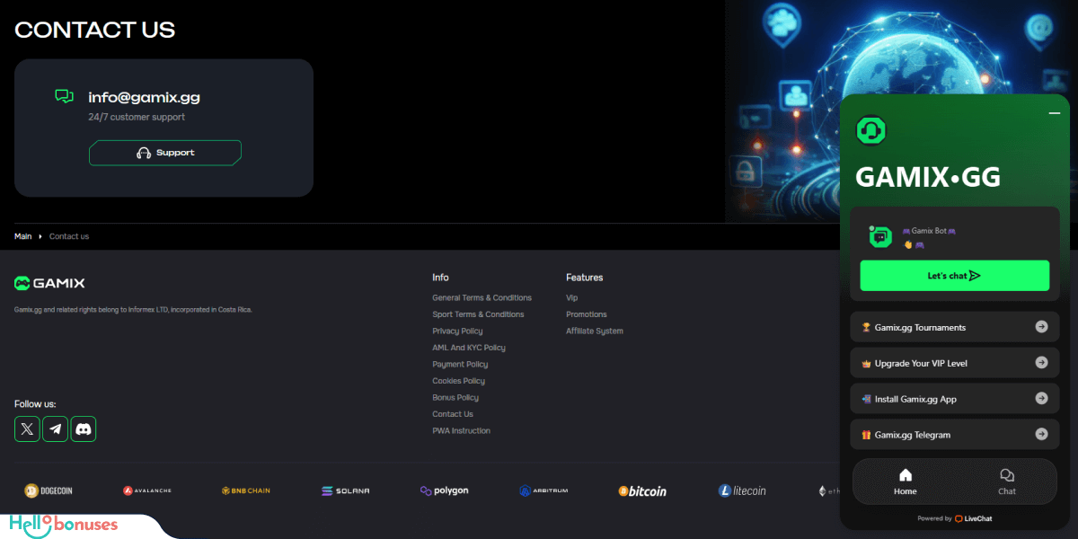 Gamix Casino Support