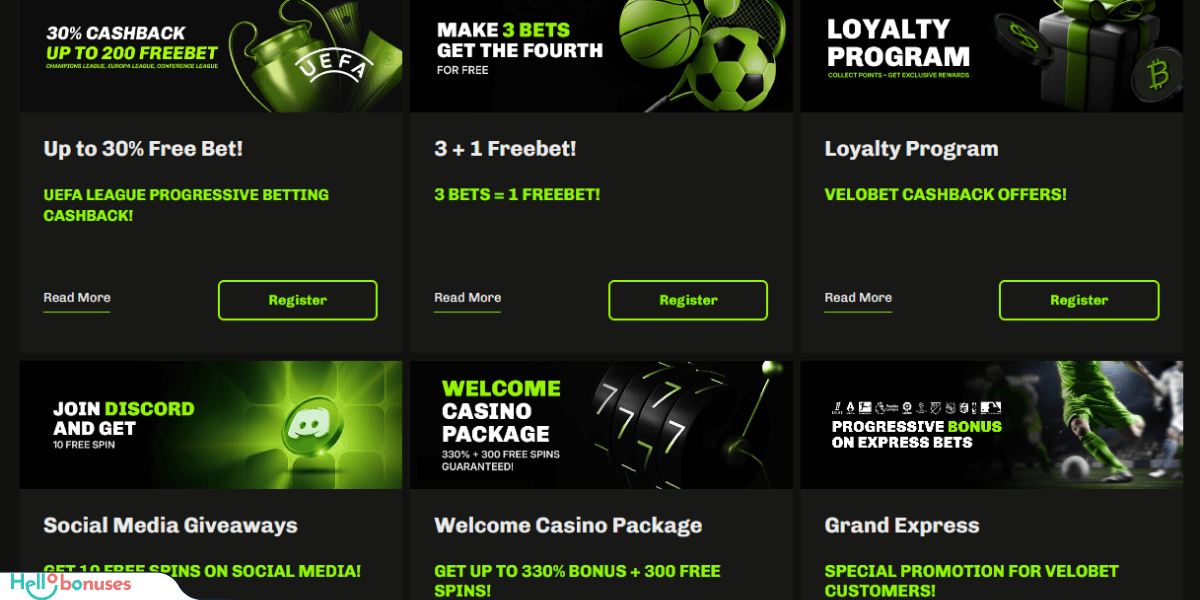 VeloBet Casino-Boni