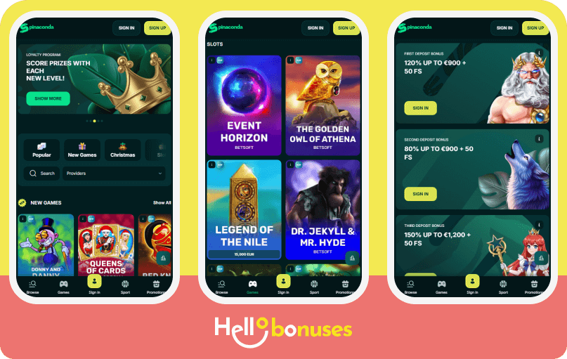 Spinaconda Casino mobile