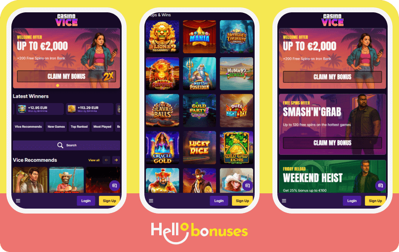 Casino Vice mobile