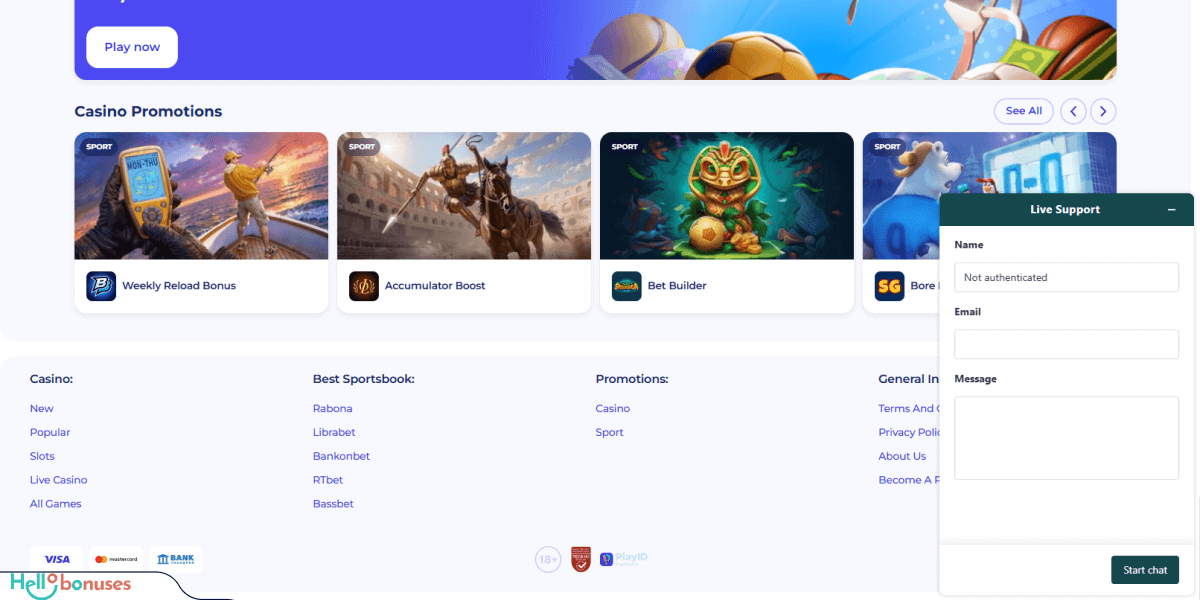 Υποστήριξη PlayID Καζίνο