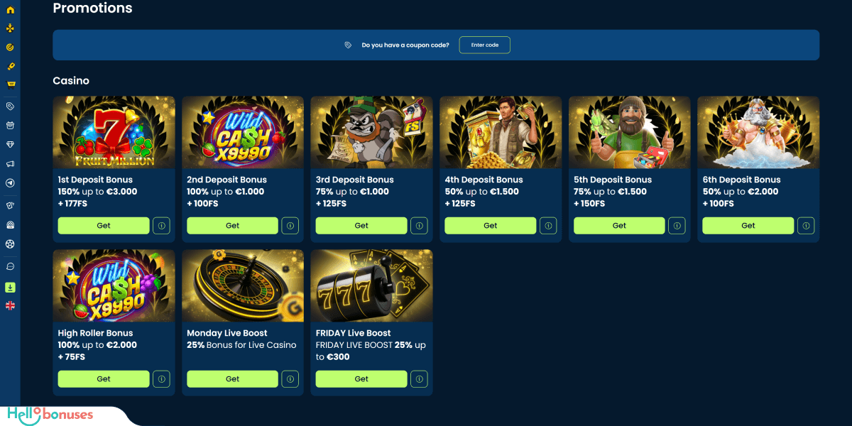 Grams.bet Casino Bonussen
