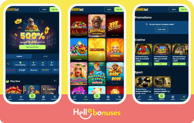 Grams.bet Casino mobile
