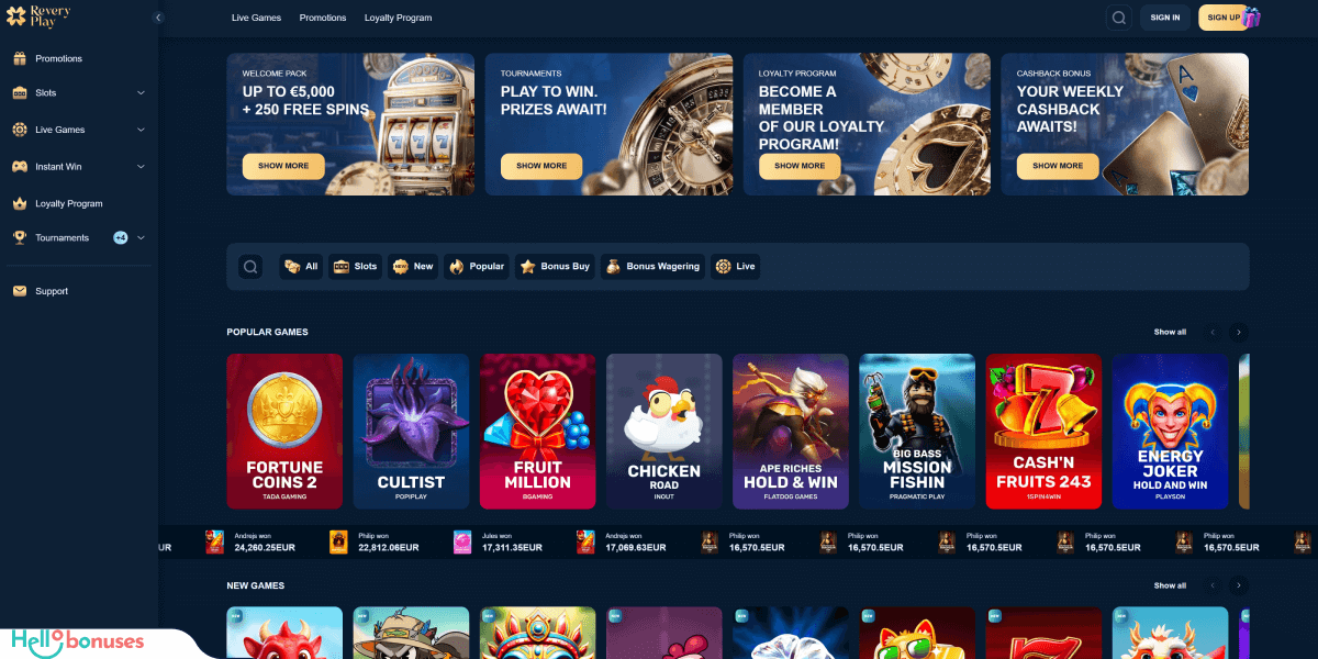 Revery Play Casino Review