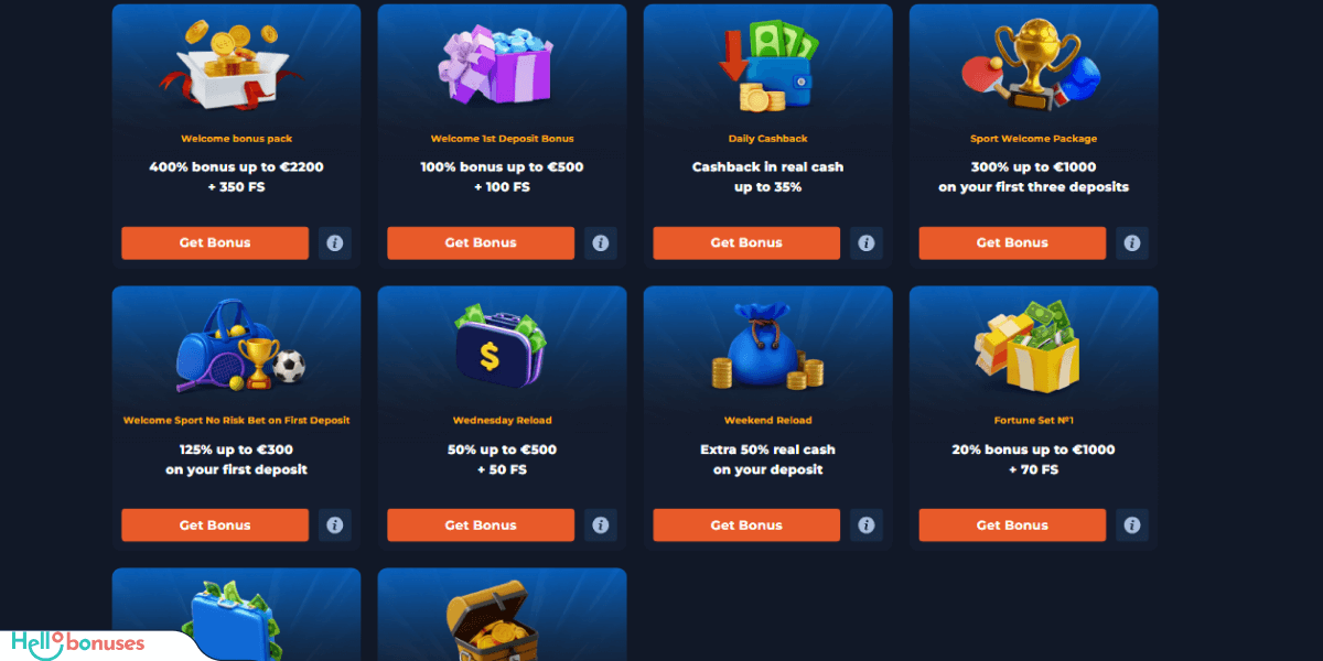 Velwins Casino Bonuses