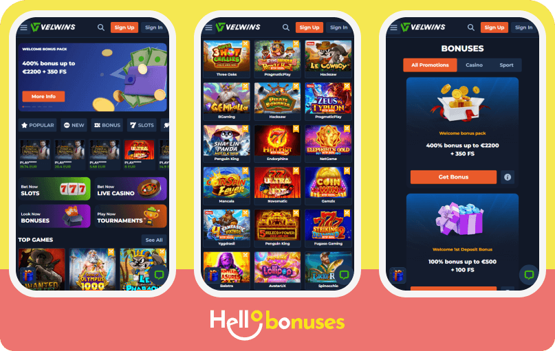 Velwins Casino mobile