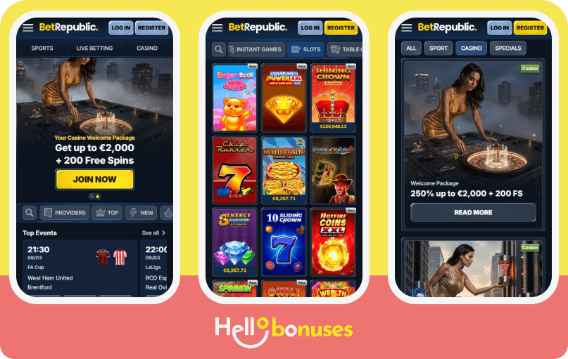 BetRepublic Casino mobile