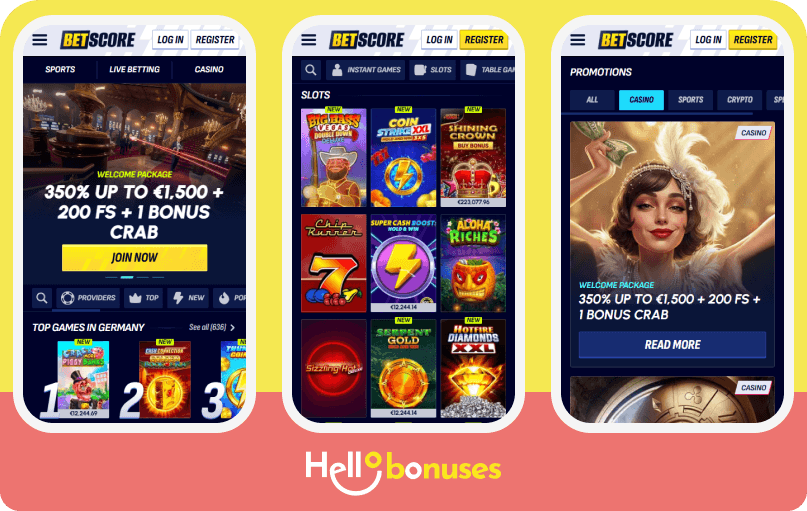 BetScore Casino mobiel