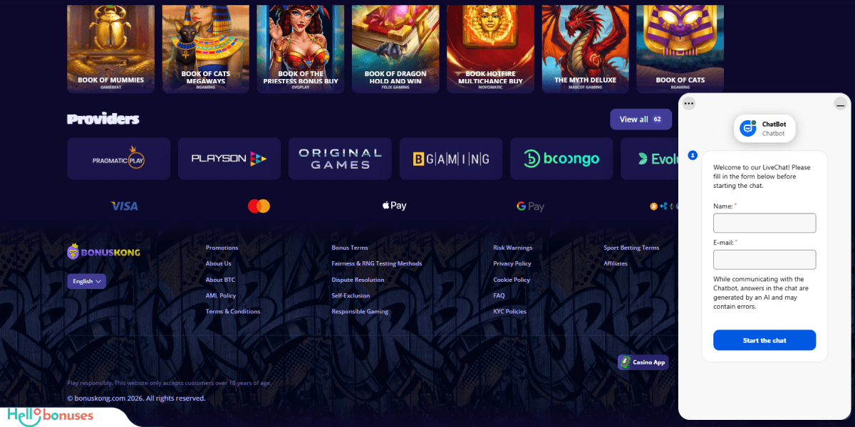 BonusKong Casino Support