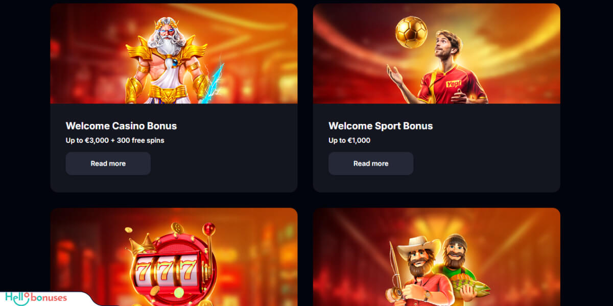 Bonificaciones de Yep Casino