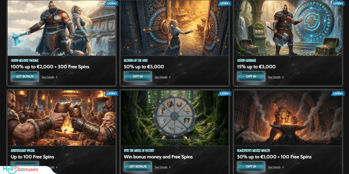 Godz Casino Bonuses