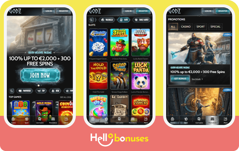 Godz Casino mobile