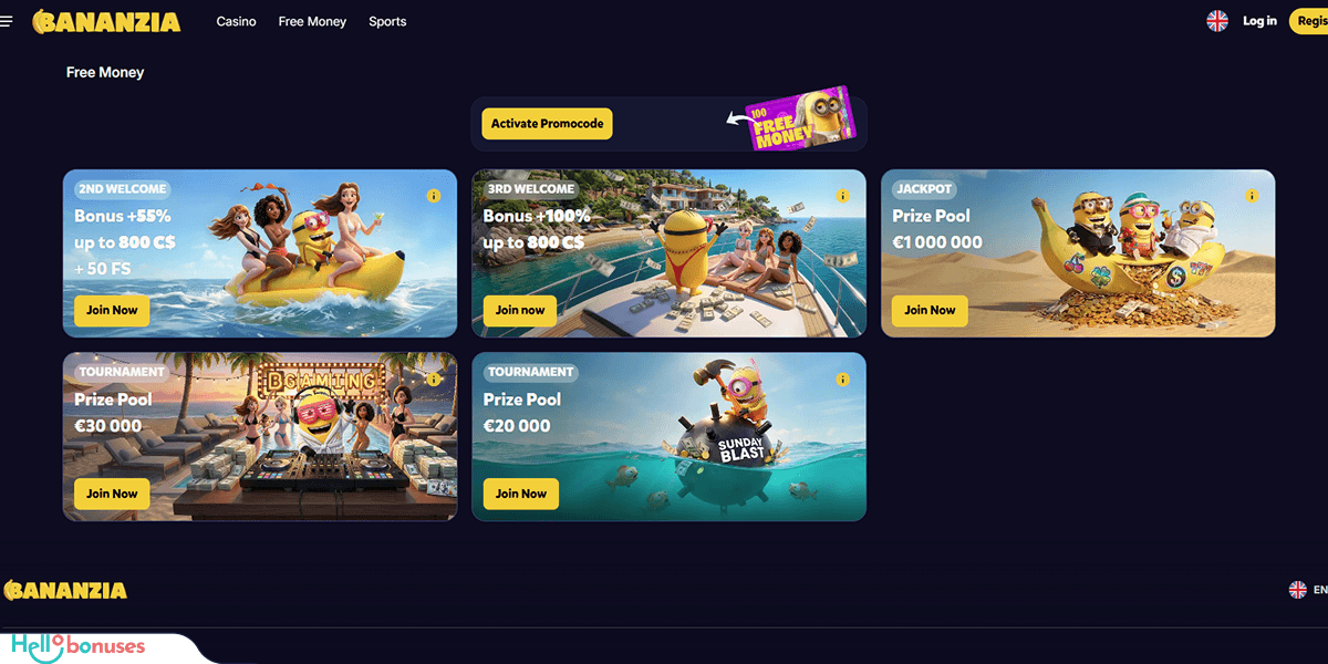 Bananzia Casino Bonuses