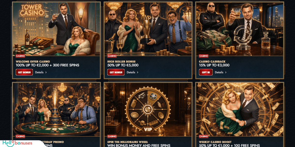 Bonusy TowerCasino