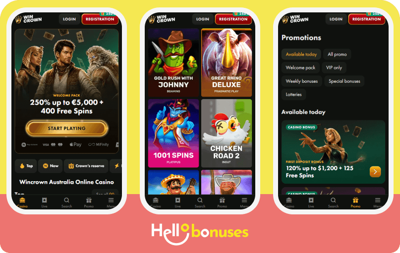Wincrown Casino mobile