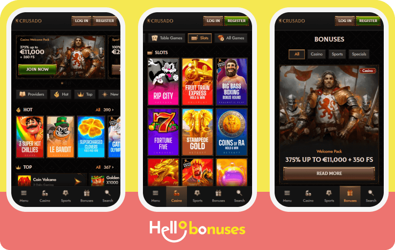 Crusado Casino για κινητά