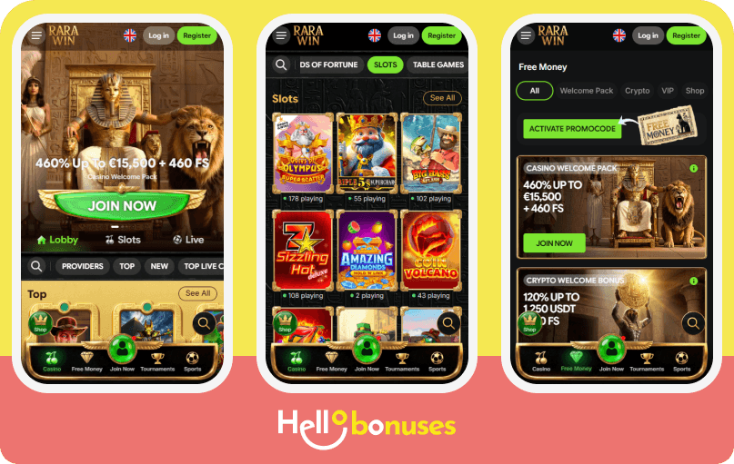 Rarawin Casino mobile